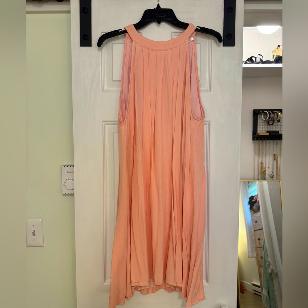 High-Neck Midi Dress